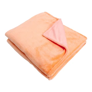 Bright 3D Embroidery Pillow with Flannel Reversible to Velfleece Blanket (Orange)