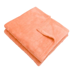 Bright 3D Embroidery Plush Carry-on Blanket (Orange)