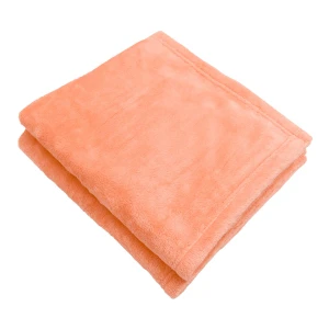 Bright 3D Embroidery Plush Carry-on Blanket (Orange)