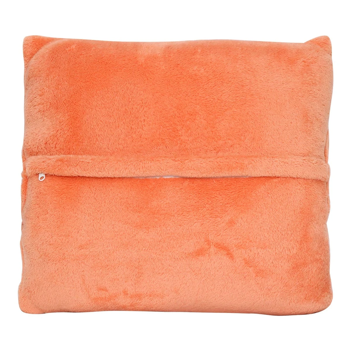 Bright Embroidery Flannel Hand Warmer Pillow Blanket (Orange)