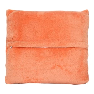 Bright Embroidery Flannel Hand Warmer Pillow Blanket (Orange)