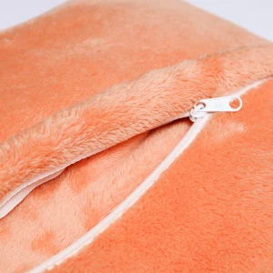 Bright Embroidery Flannel Hand Warmer Pillow Blanket (Orange)