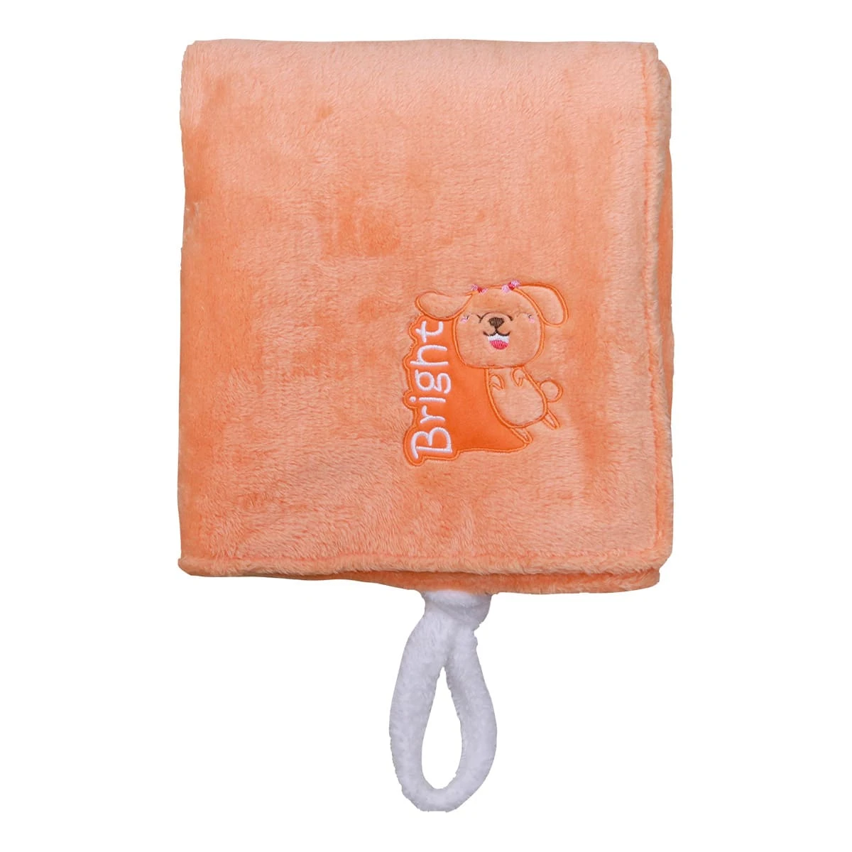 Bright Embroidery Plush Baby Blanket (Orange)