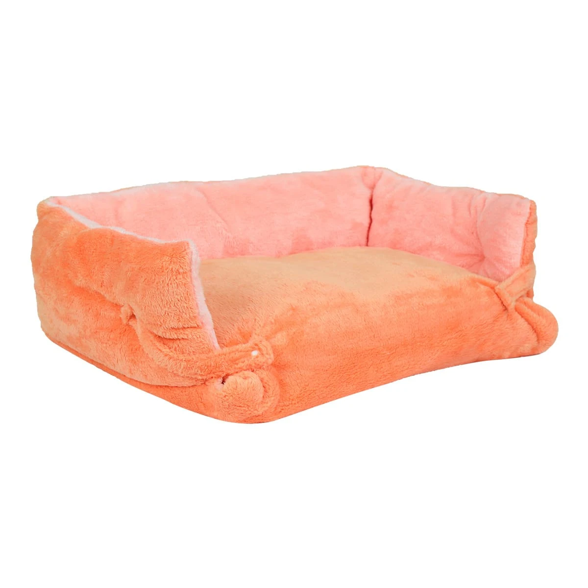 Bright Embroidery Plush Pet Bed (Orange)