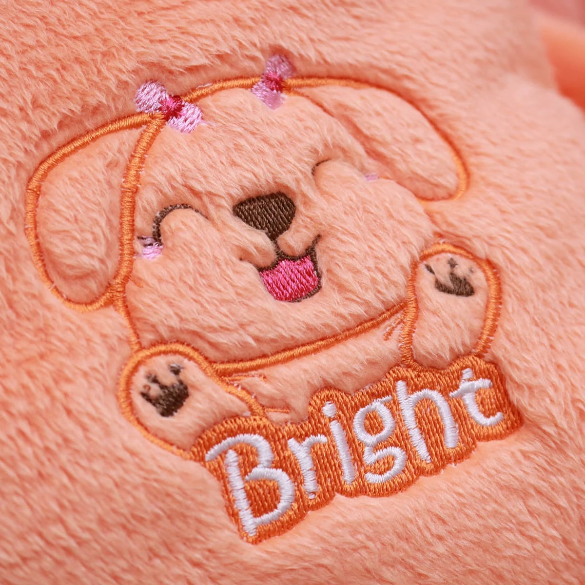 Bright Embroidery Plush Pet Bed (Orange)