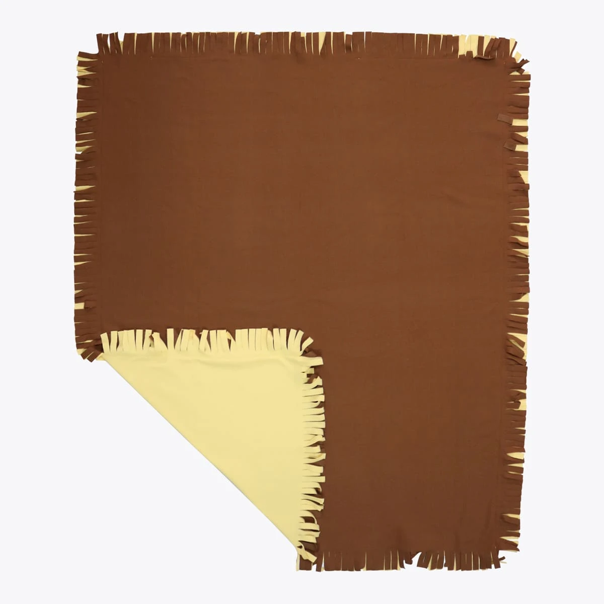 Brown Reversible to Yellow Dancing Fleece Blanket