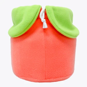 Carrot 3D Embroidery Fleece Outdoor Blanket with Drawstring Bag (Peach)