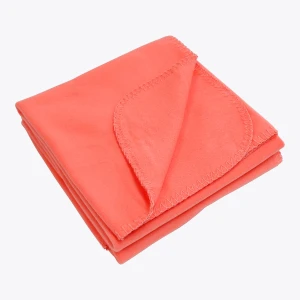 Carrot 3D Embroidery Fleece Outdoor Blanket with Drawstring Bag (Peach)