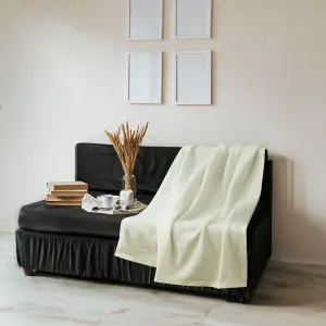 Clearance Sale In-stock Ready-to-ship Fleece Throw Cream Color 40x60 Inches