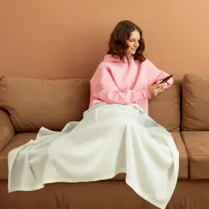 Clearance Sale In-stock Ready-to-ship Fleece Throw Cream Color 40x60 Inches