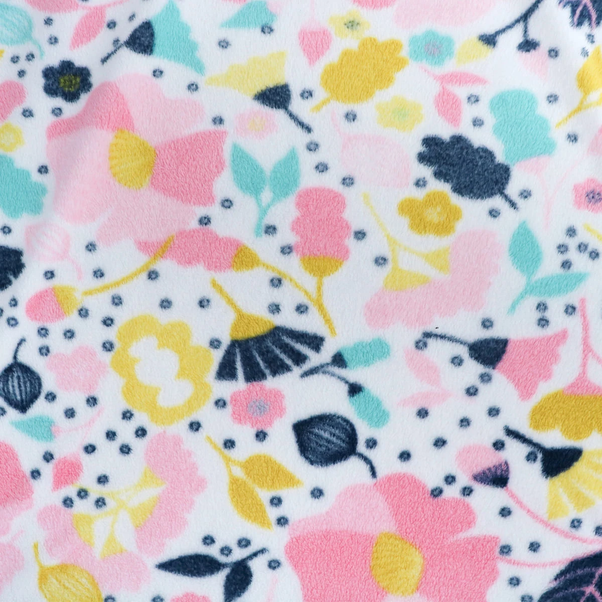 Colorful Flower Printed Plush Blanket