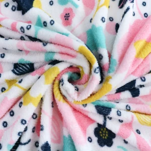 Colorful Flower Printed Plush Blanket