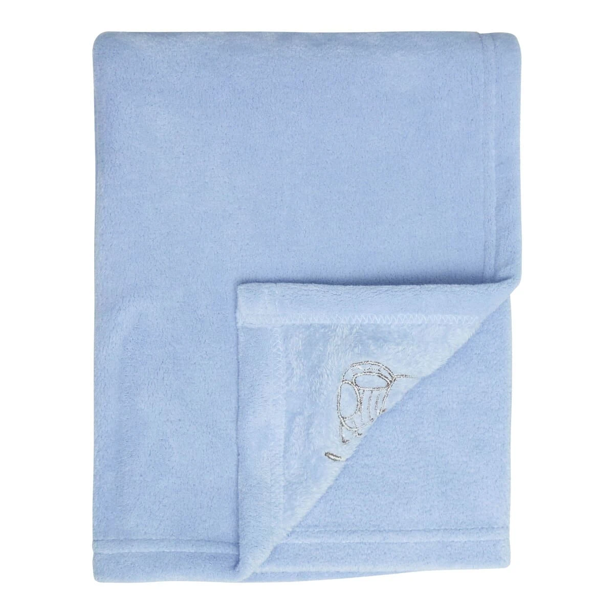 Cooking Turtle Embroidery Plush Baby Blanket (Blue)