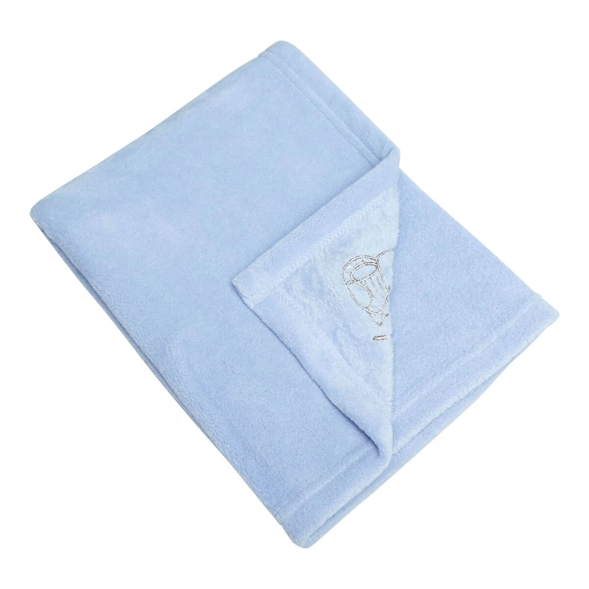 Cooking Turtle Embroidery Plush Baby Blanket (Blue)