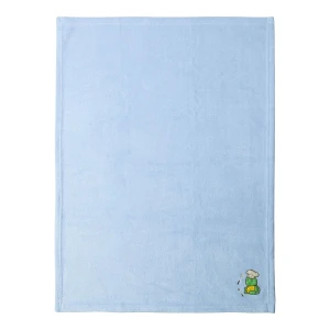 Cooking Turtle Embroidery Plush Baby Blanket (Blue)