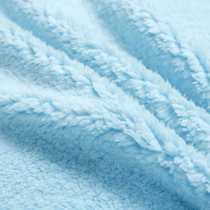 Crocodile Embroidery Velfleece Reversible to Blue Sherpa Baby Blanket