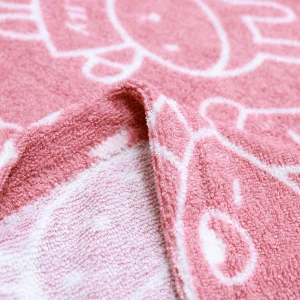 Eazzie Gang Printed Terry  Bath Towel with Strap (Pink) 26x34