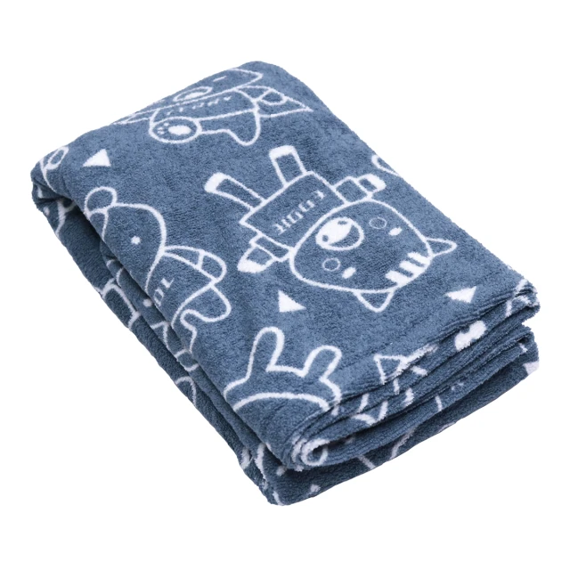 Eazzie Gang Printed Terry  Bath Towel with Strap (Navy) 26x34