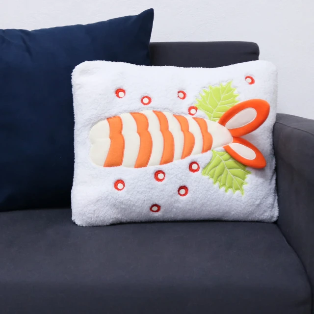 Ebi Sushi 3D Embroidery Sherpa Cushion Cover