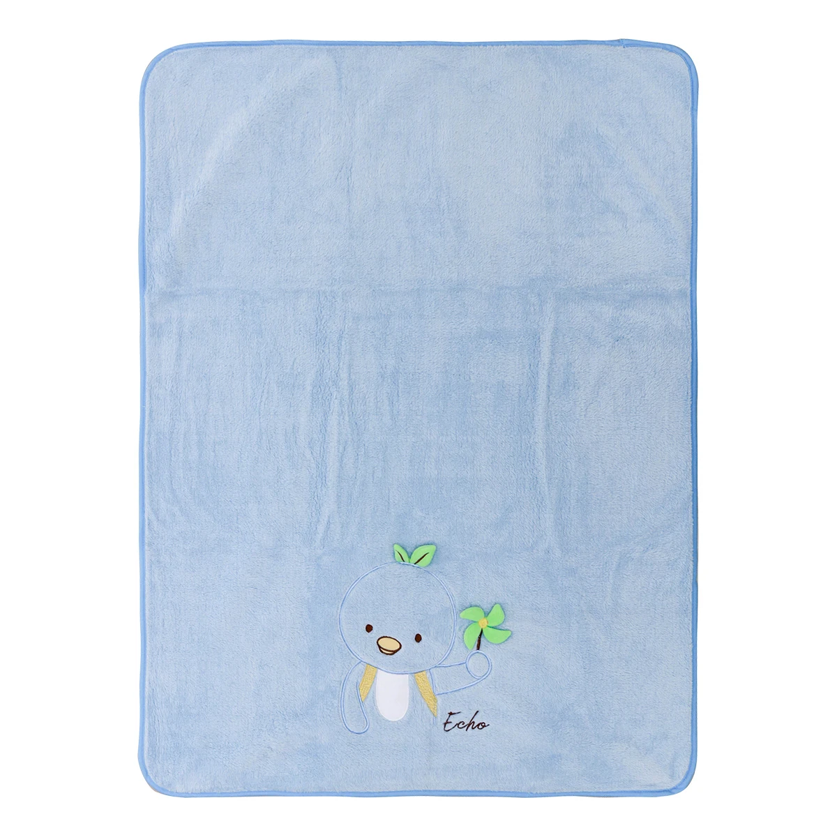 Echo 3D Embroidery Recycled Plush Baby Blanket (Blue)