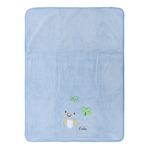 Echo 3D Embroidery Recycled Plush Baby Blanket (Blue)