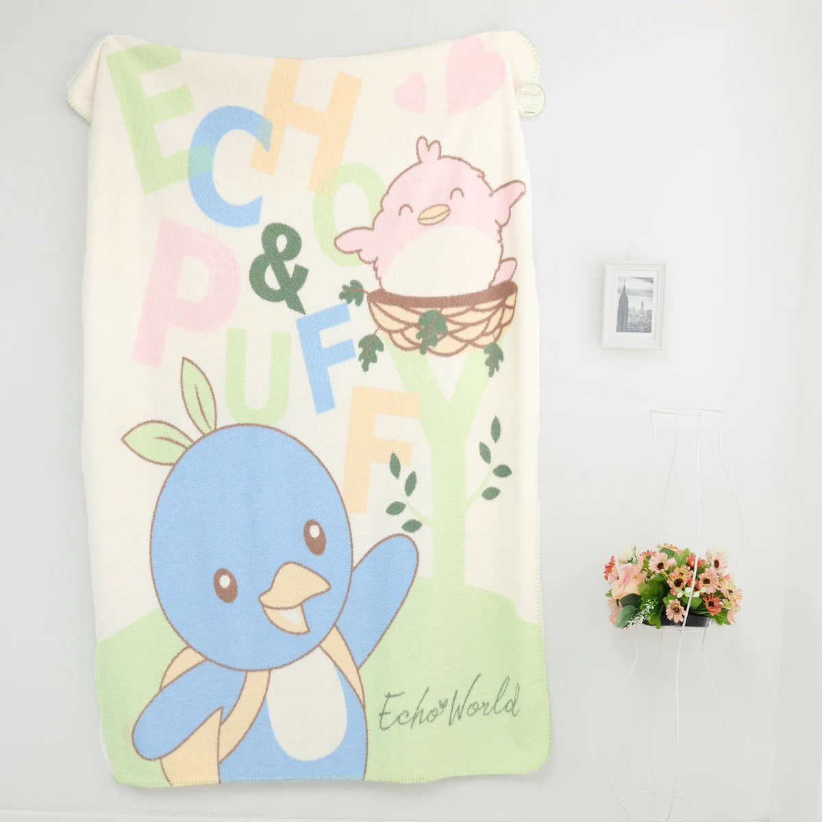 Echo and Puffy Printed Recycled Terry Baby Blanket