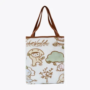 Echo Embroidery Recycled Plush 2 Sided Tote Bag with Printed Fleece Blanket