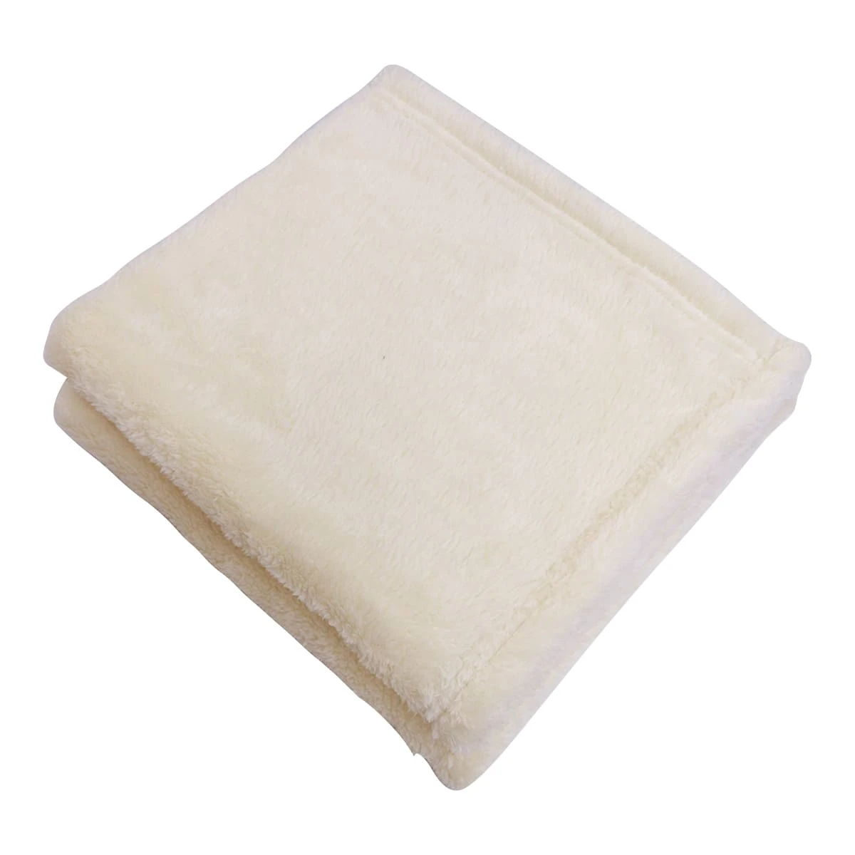 Echo World Embroidery Recycled Plush Pillow Blanket (Cream)