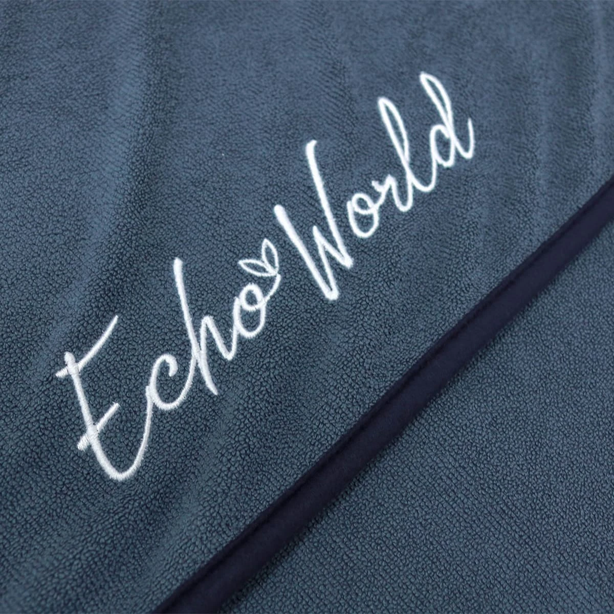 Echo World Embroidery Recycled Terry Bath Towel with Hair Towel (Navy)