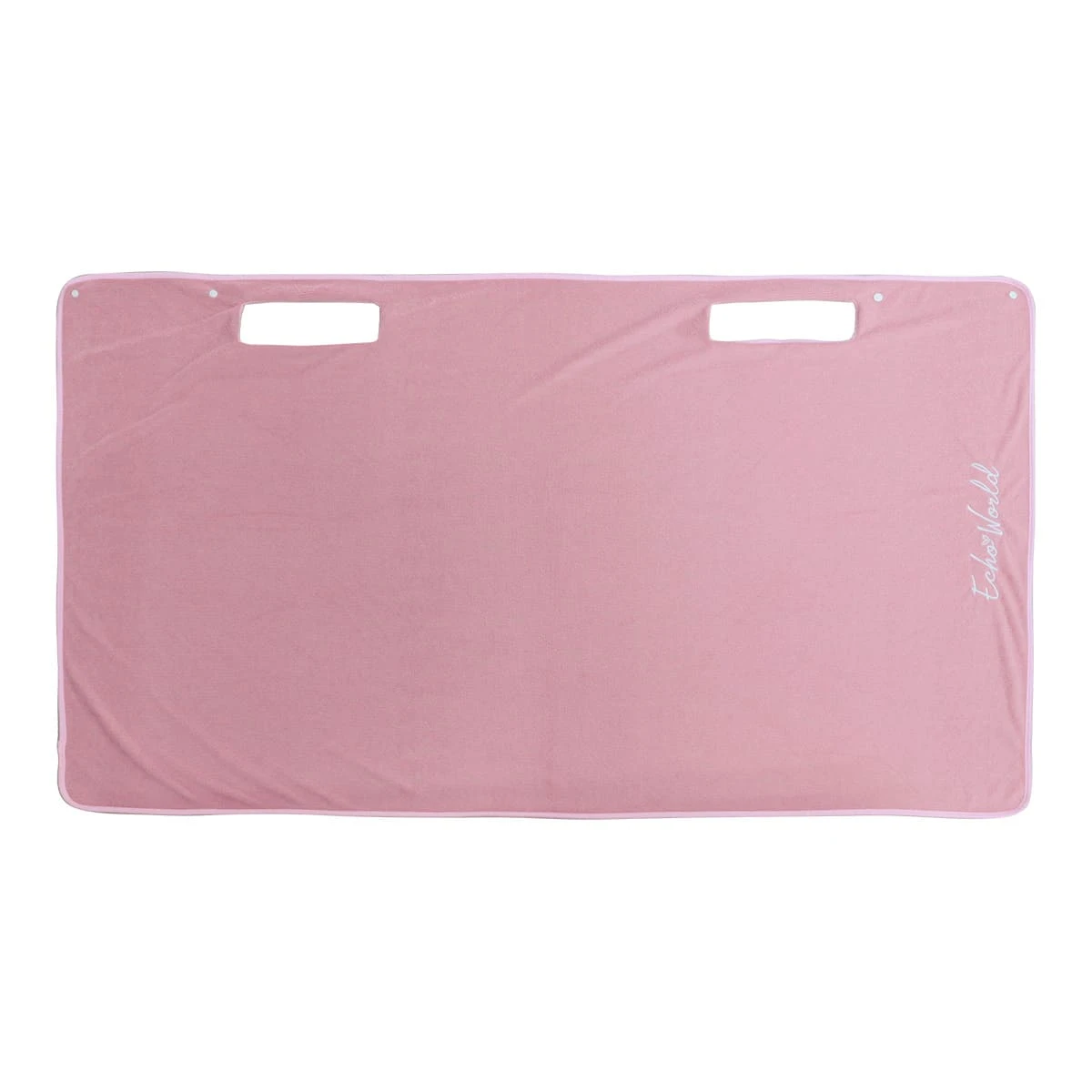 Echo World Embroidery Recycled Terry Bath Towel with Hair Towel (Pink)