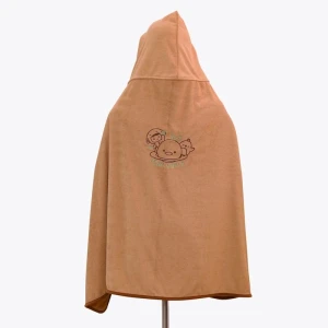 Echo World Embroidery Recycled Terry Hooded Bath Towel (Brown)