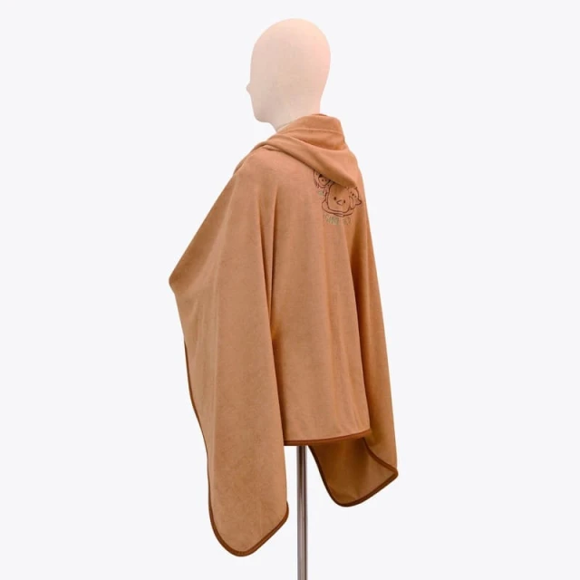 Echo World Embroidery Recycled Terry Hooded Bath Towel (Brown)