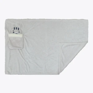 Eddie 3D Embroidery Portable Plush Blanket (Grey)