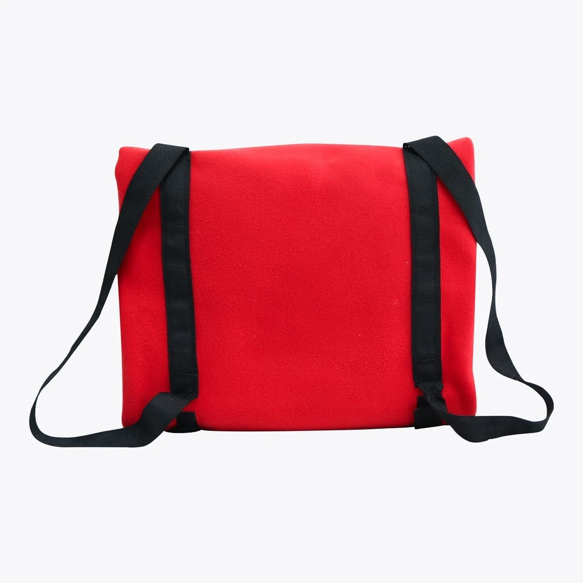 Embroidery Fleece Outdoor Blanket Backpack with Pillow (Red)