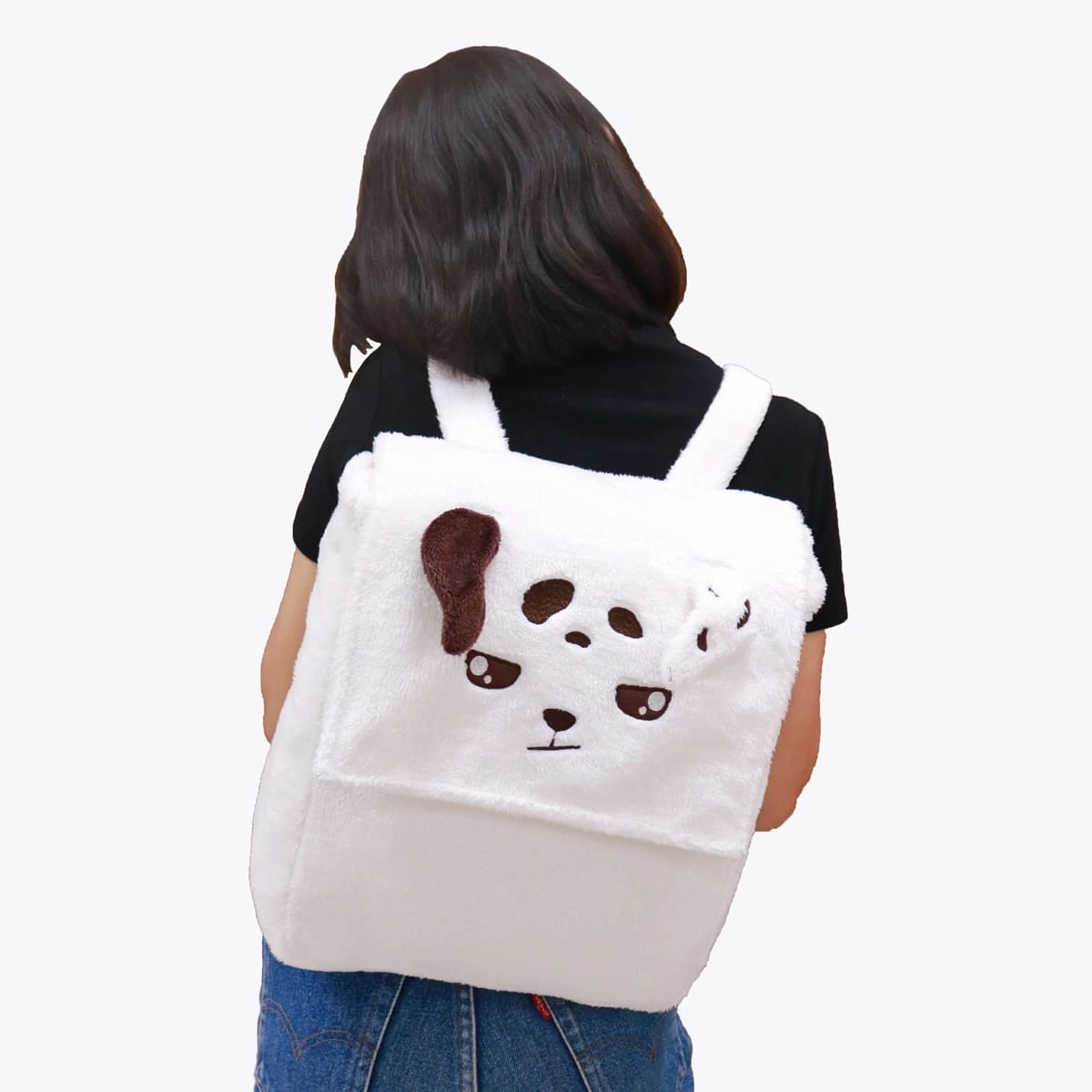 Fast 3D Embroidery Backpack with Plush Blanket (White)