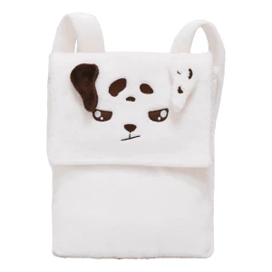 Fast 3D Embroidery Backpack with Plush Blanket (White)