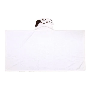 Fast 3D Embroidery Hooded Plush Blanket (White)