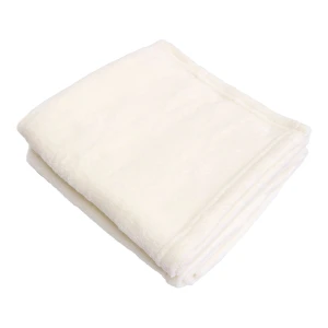 Fast 3D Embroidery Plush Carry-on Blanket (White)