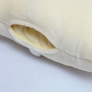 Fast Embroidery Flannel Hand Warmer Pillow Blanket (White)