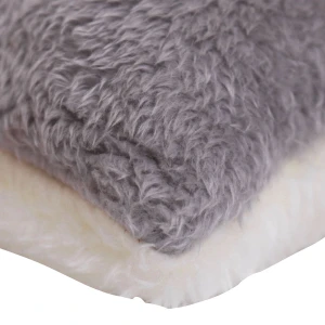 Fast Embroidery Reversible Plush Pet Mat (Grey,White)