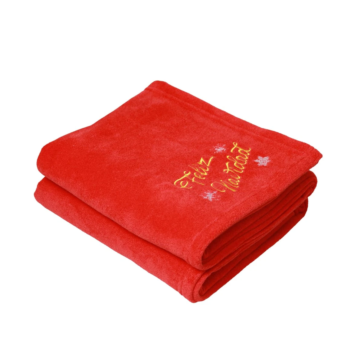 Feliz Navidad Embroidery Flannel Blanket