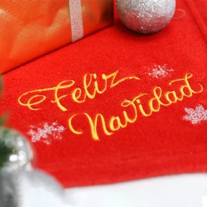 Feliz Navidad Embroidery Flannel Blanket