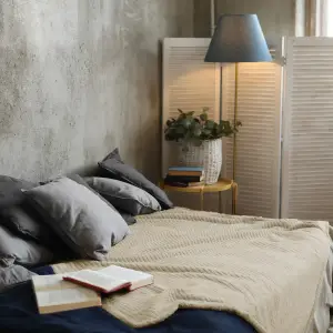 Fino Plush Blanket | Bold Striped Textured | Beige