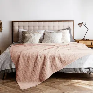 Fino Plush Blanket | Bold Striped Textured | Brown