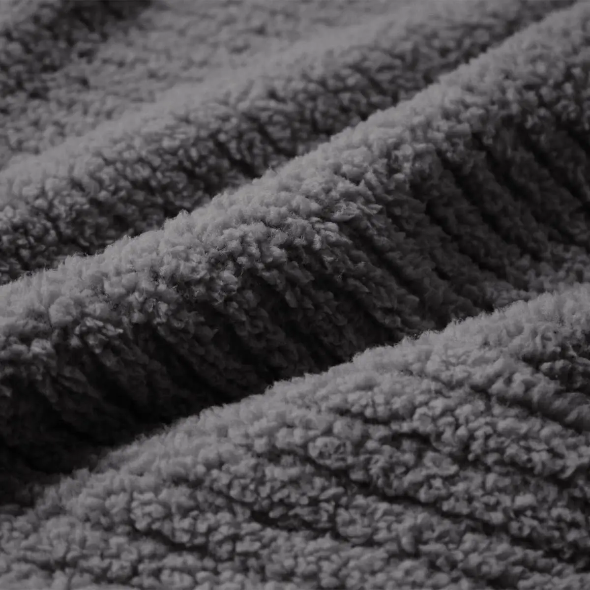 Fino Plush Blanket | Bold Striped Textured | Dark Grey