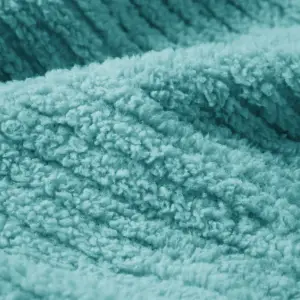 Fino Plush Blanket | Bold Striped Textured | Mint Green