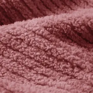 Fino Plush Blanket | Bold Striped Textured | Pink