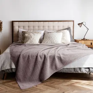 Fino Plush Blanket | Bold Striped Textured | Red Brown