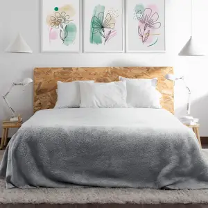 Fino Plush Blanket | Light Grey