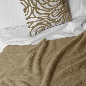 Fino Plush Blanket | Thin Striped Textured | Beige